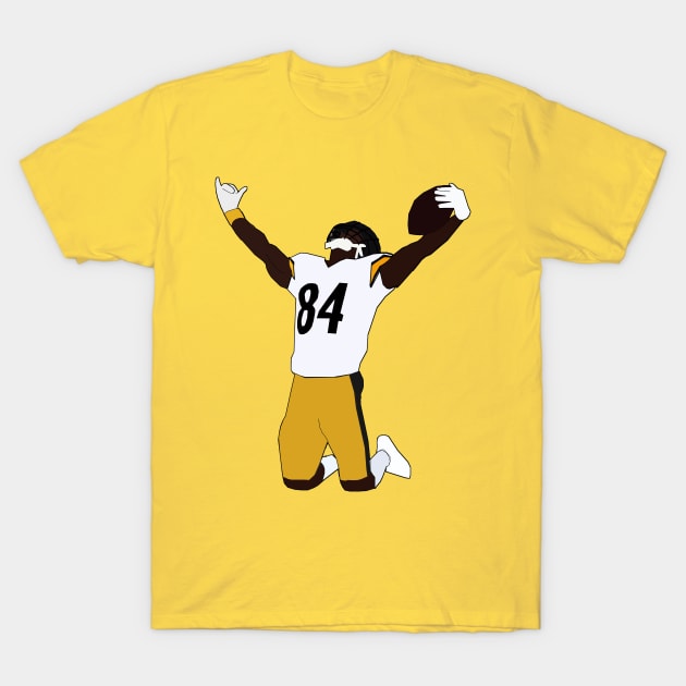 Antonio Brown Touchdown Celebration - Pittsburgh Steelers T-Shirt by xavierjfong